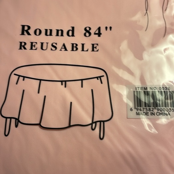 3 pack Premium 84 Inch Disposable Round Plastic tablecover - Picture 3 of 3